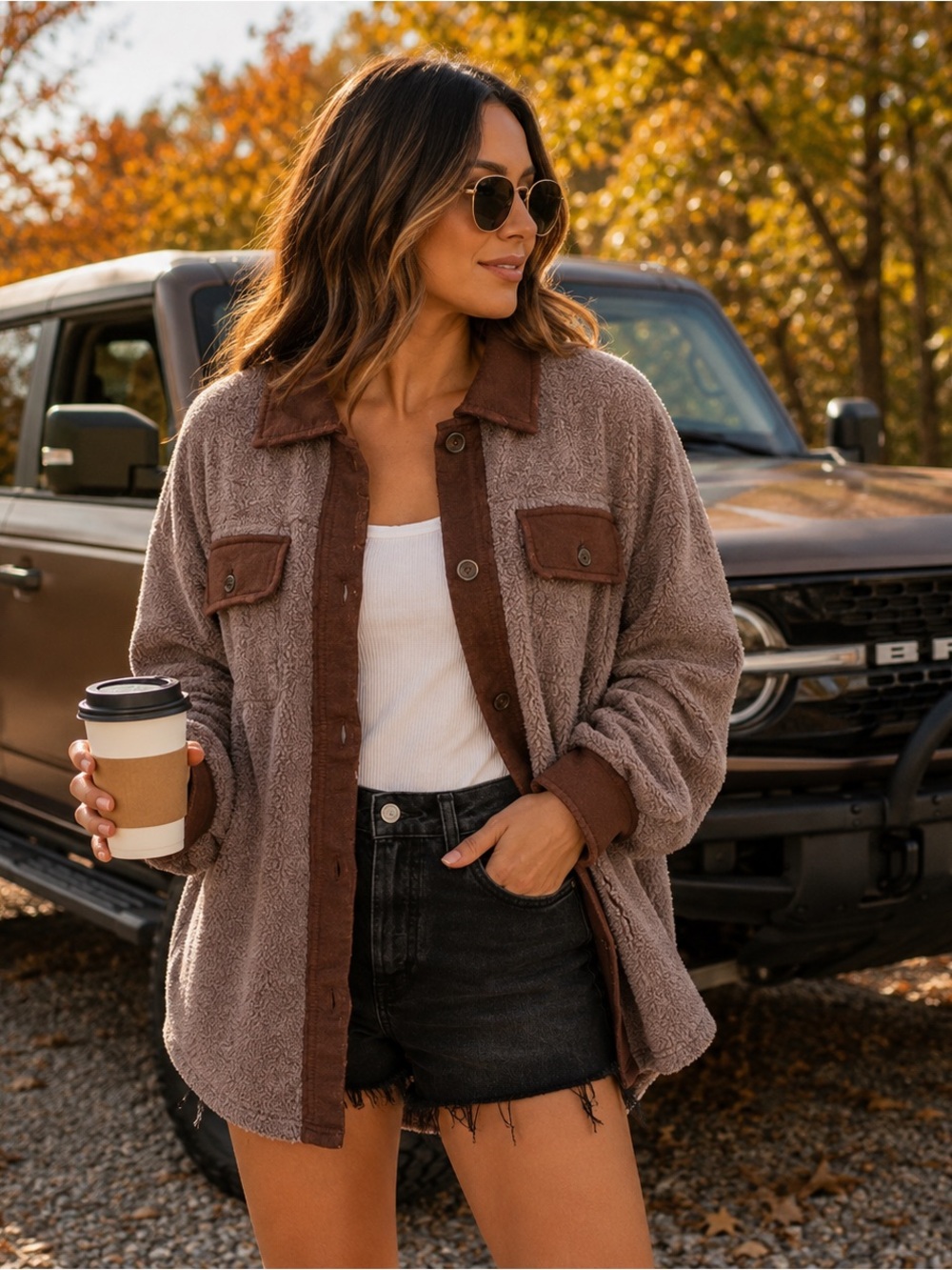 🍁FREE PEOPLE Burgundy Ruby Oversized Fleece Cozy Shirt Jacket - Size XS